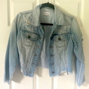 Cello Light Blue Cropped Denim Jacket